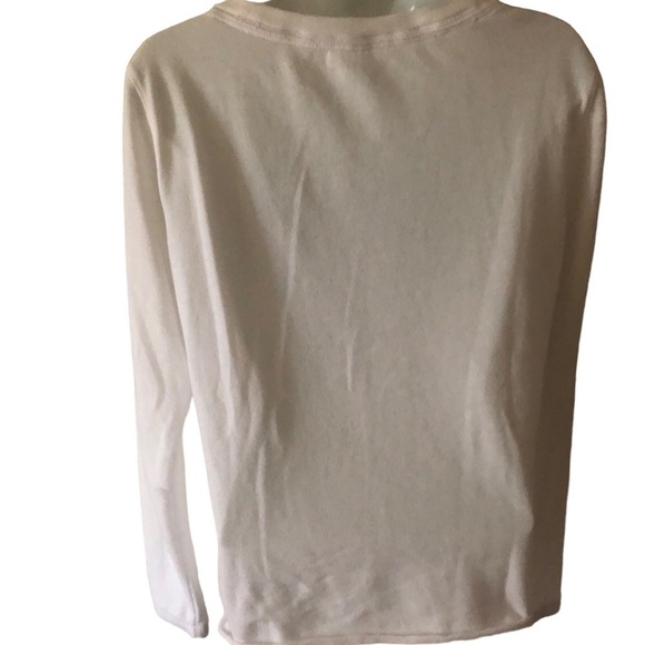 Pink VS Y2K VTG White Sweatshirt S Big Colorful Logo LS Spell Out Big Rainbow - Picture 3 of 4